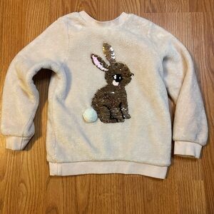 H&M Cream Sequin Bunny Sweatshirt